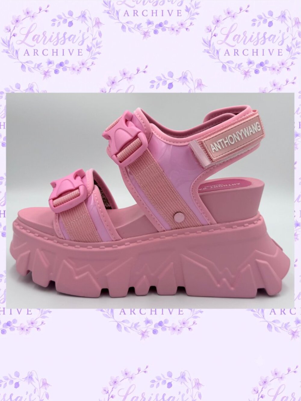 Anthony Wang | "Goose Berry 03" Pink Platform Sandals | Size 7.5